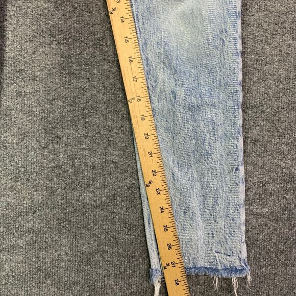 Free People We The Free Light wash Slim Button Fy Jeans Raw Hem Sz 26 - Picture 7 of 11